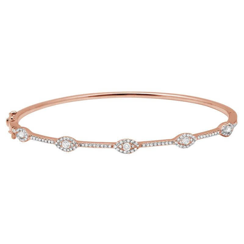 Elegant rose gold diamond bracelet with intricate design from our jewelry collection