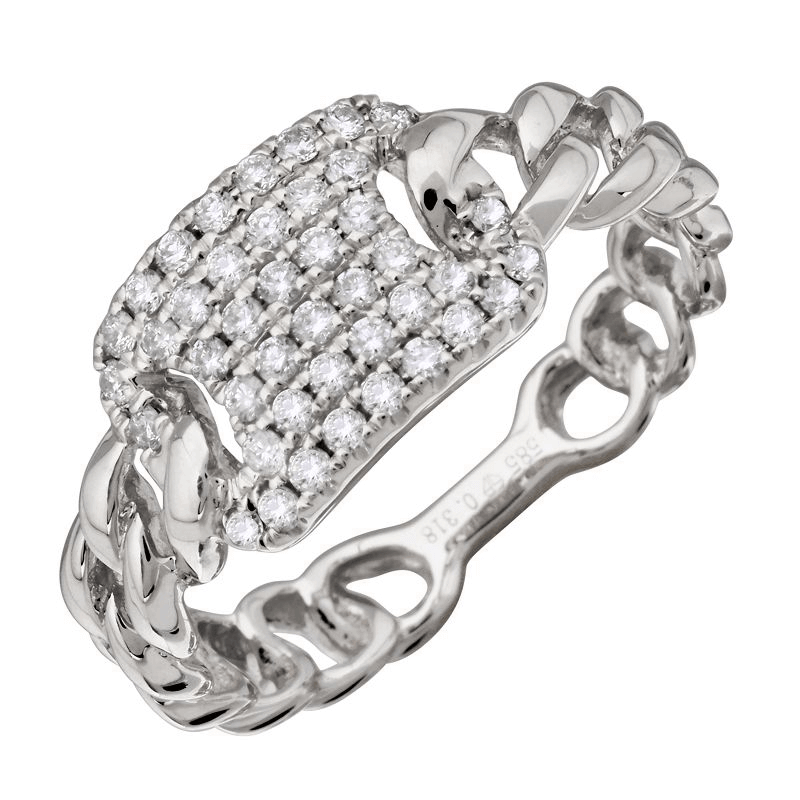 Elegant diamond-studded silver ring from our luxury jewelry collection.