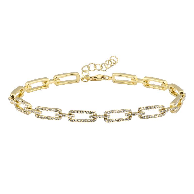 Elegant gold chain link bracelet with diamond accents from our luxury jewelry collection