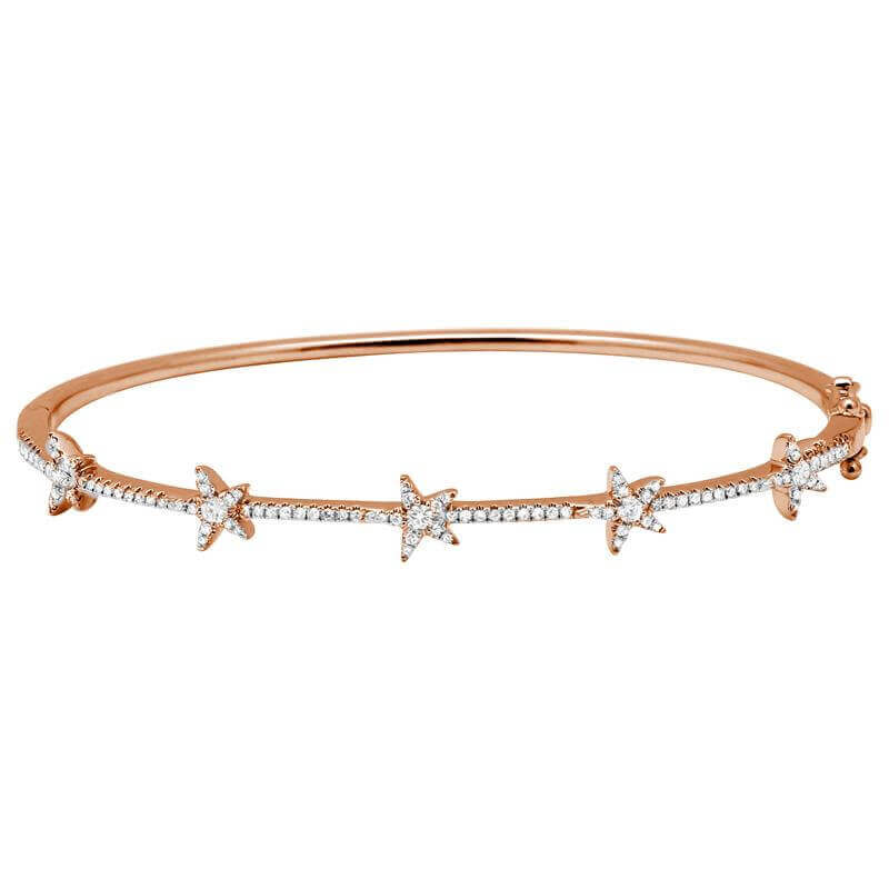 Rose gold bracelet with star-shaped diamond accents from our exclusive jewelry collection.