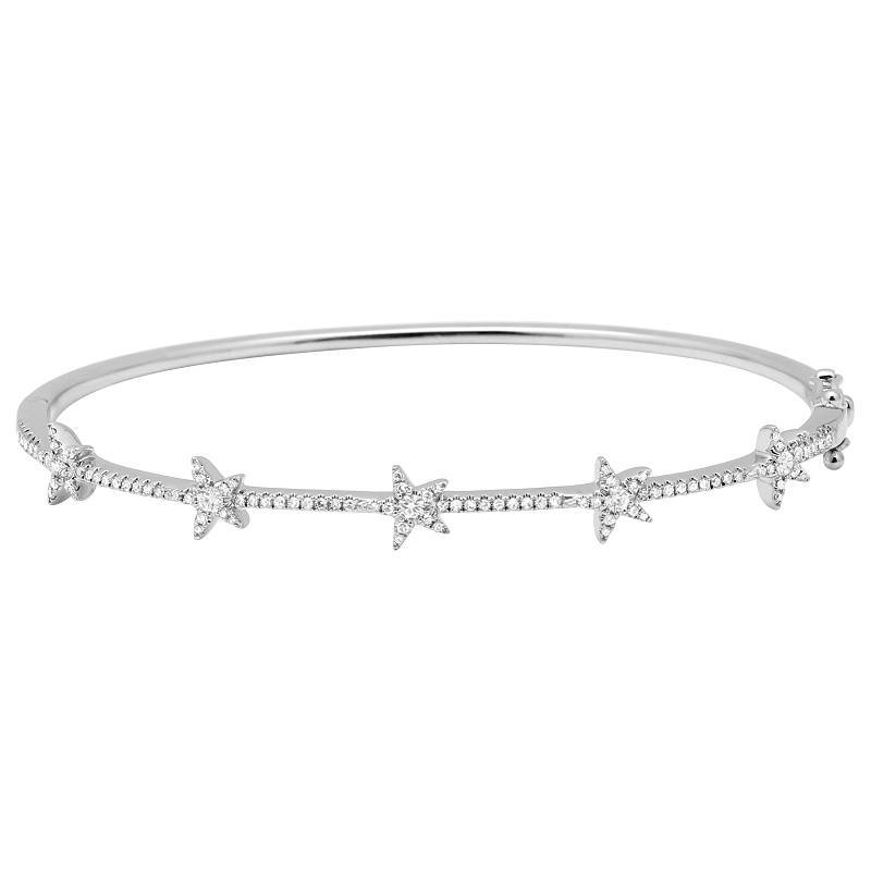Elegant silver star-studded bracelet with sparkling gemstones from our premium jewelry collection.