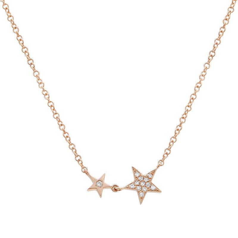 Rose gold star necklace with diamonds from our luxury jewelry collection.