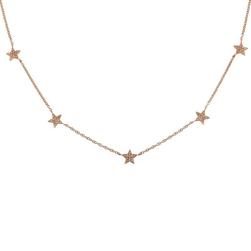 Delicate gold star necklace with charming star pendants, perfect for enhancing any outfit in our exclusive jewelry collection.