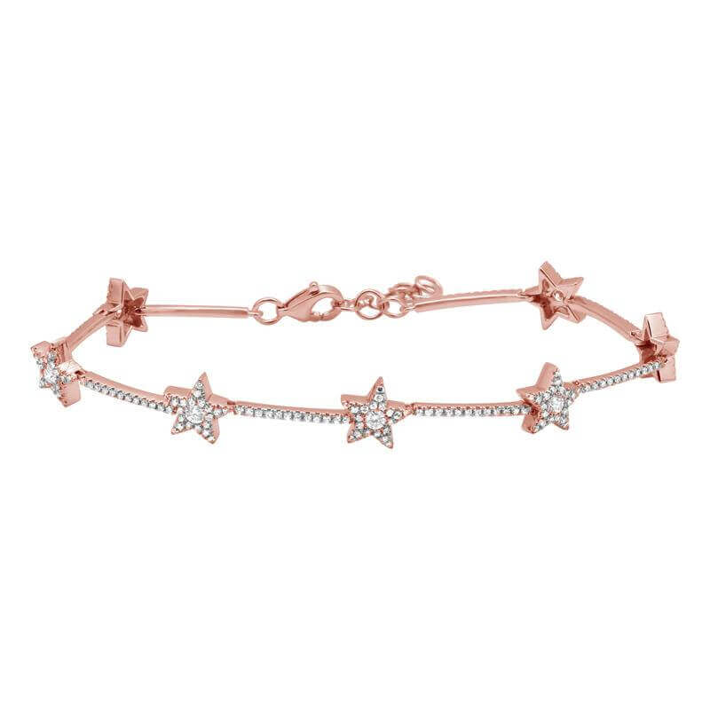 Elegant rose gold star bracelet with sparkling diamonds from our jewelry brand collection.