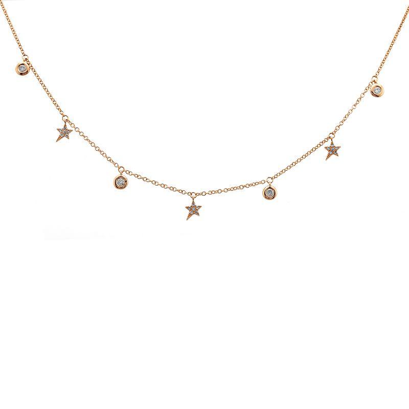 Gold star and gemstone charm necklace from our luxury jewelry collection.