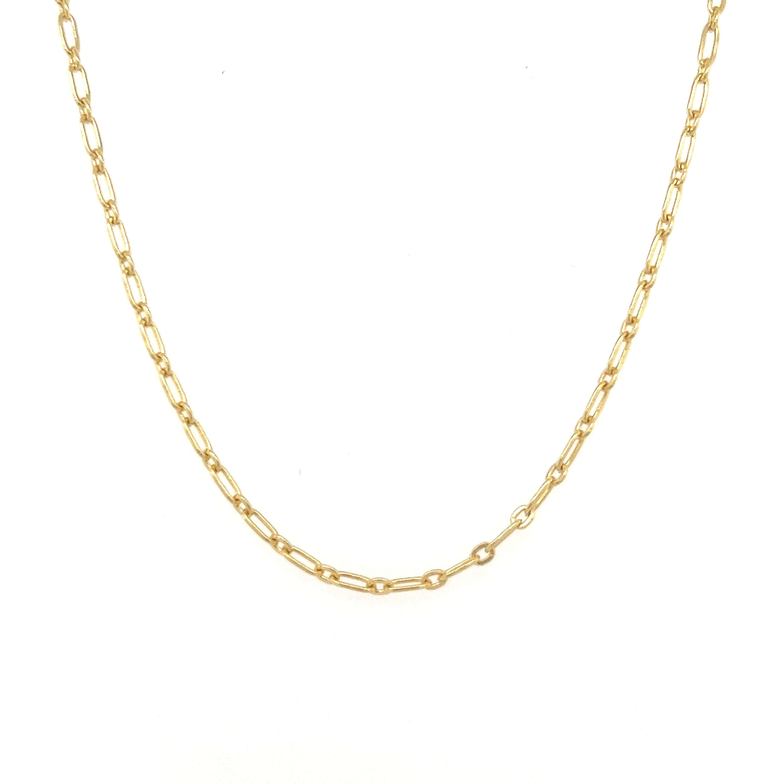 14K Gold Mixed Rolo Cable Link Chain Necklace Izakov Diamonds + Fine Jewelry