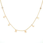 14K Gold Personalized Block Name Diamond Bezels Necklace 6 / Yellow Gold Izakov Diamonds + Fine Jewelry