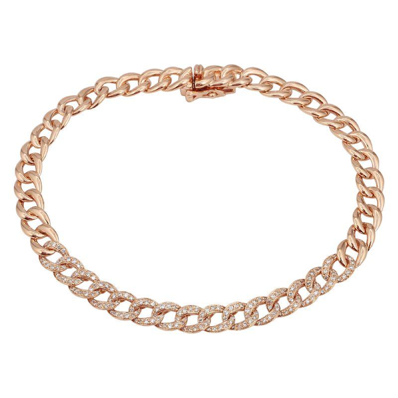 Elegant rose gold chain bracelet with diamond accents from our luxury jewelry collection