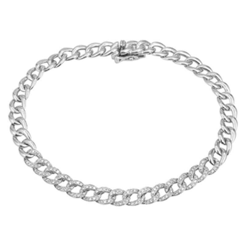 Elegant silver chain bracelet with sparkling stones from our luxury jewelry collection.