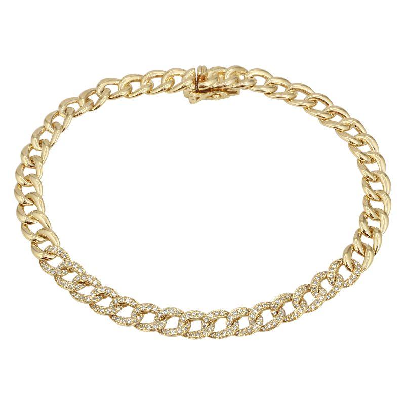 Elegant gold chain link bracelet with diamond accents by our jewelry brand
