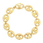 14K Gold Puff Mariner Link Chain Bracelet M / 7" / Yellow Gold Izakov Diamonds + Fine Jewelry