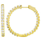 14K Gold Scallop Setting Diamond Hoop Earrings Izakov Diamonds + Fine Jewelry