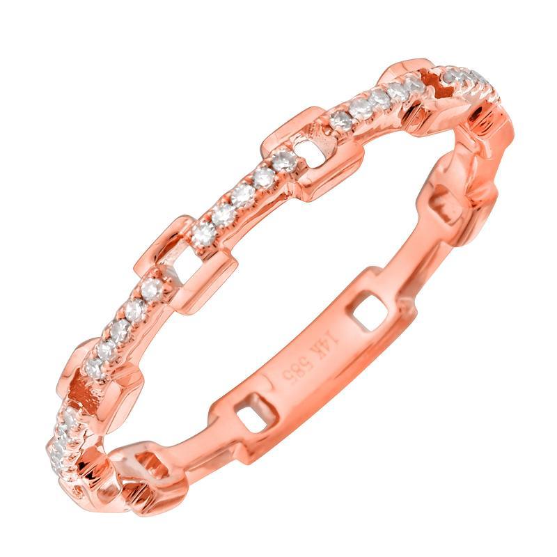 Rose gold diamond eternity ring with elegant open link design, showcasing our luxury jewelry craftsmanship.