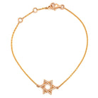 14K Gold Star Of David Diamond Bracelet Rose Gold Izakov Diamonds + Fine Jewelry