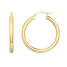 14K Gold Tube Hoop Earrings 3mm / 25mm / Yellow Gold Izakov Diamonds + Fine Jewelry