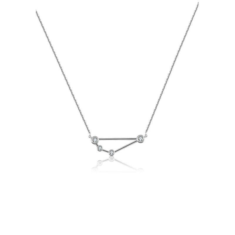 18K Gold Capricorn Constellation Diamond Necklace White Gold Izakov Diamonds + Fine Jewelry