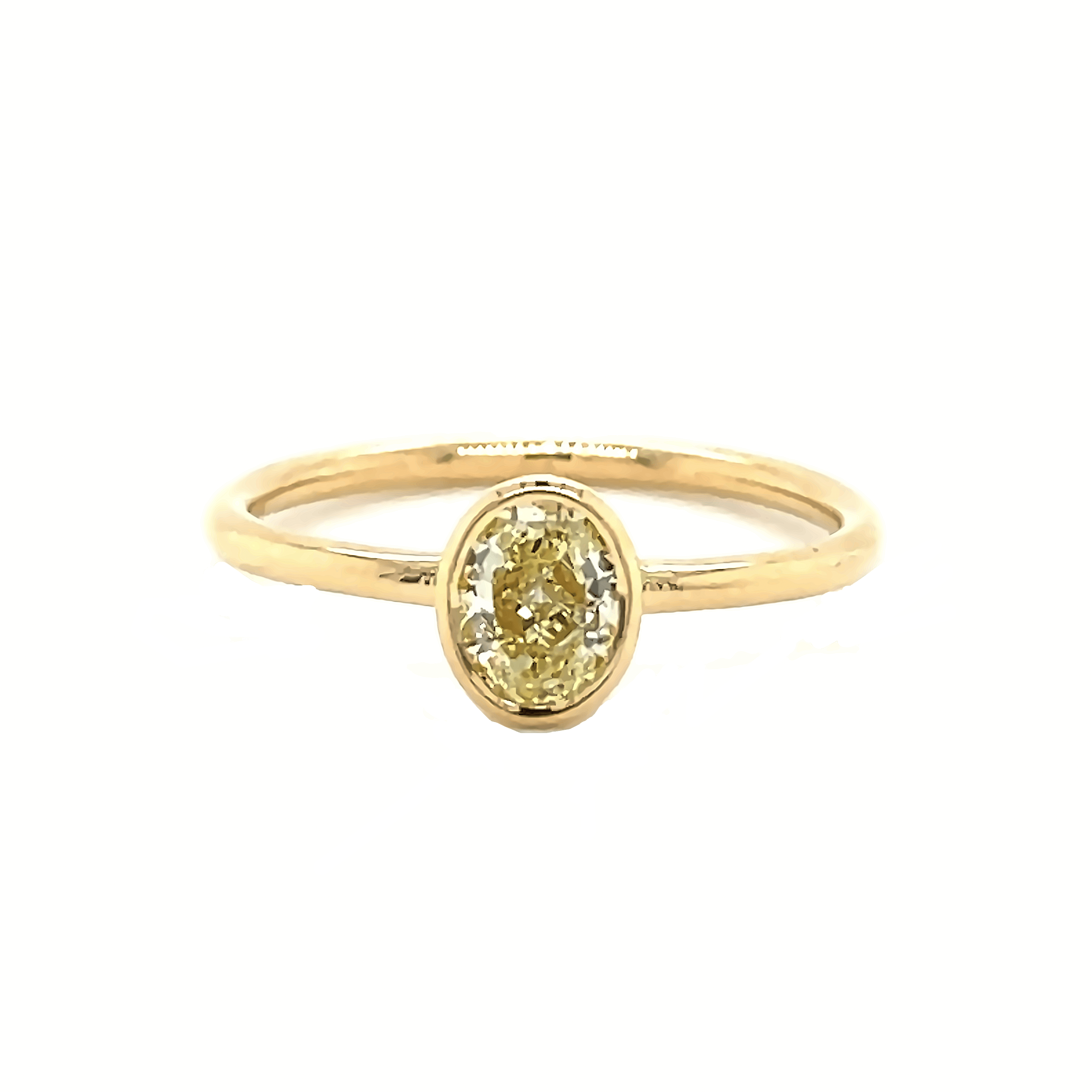 Elegant gold ring with a sparkling oval diamond from our exclusive jewelry collection