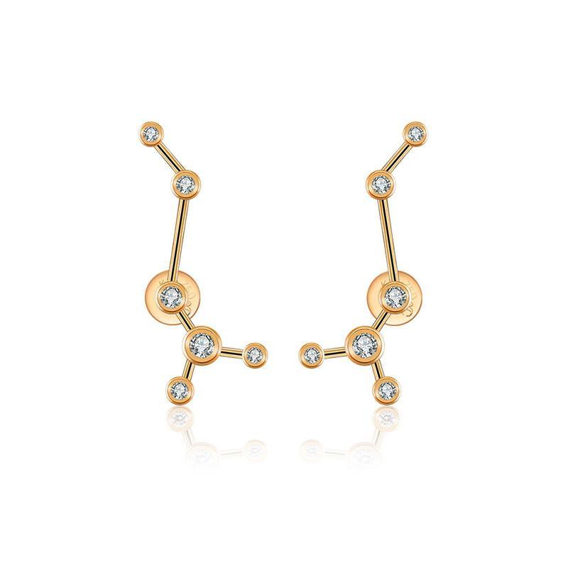 18K Gold Scorpio Constellation Diamond Earrings Izakov Diamonds + Fine Jewelry