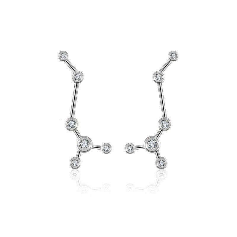 18K Gold Scorpio Constellation Diamond Earrings White Gold Izakov Diamonds + Fine Jewelry