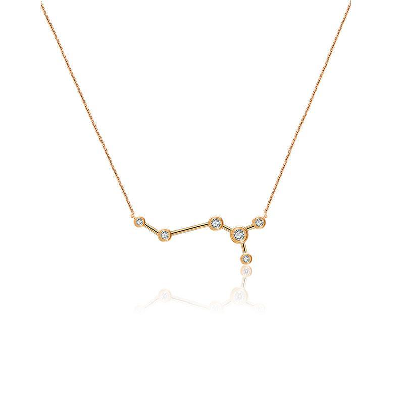 18K Gold Scorpio Constellation Diamond Necklace Rose Gold Izakov Diamonds + Fine Jewelry