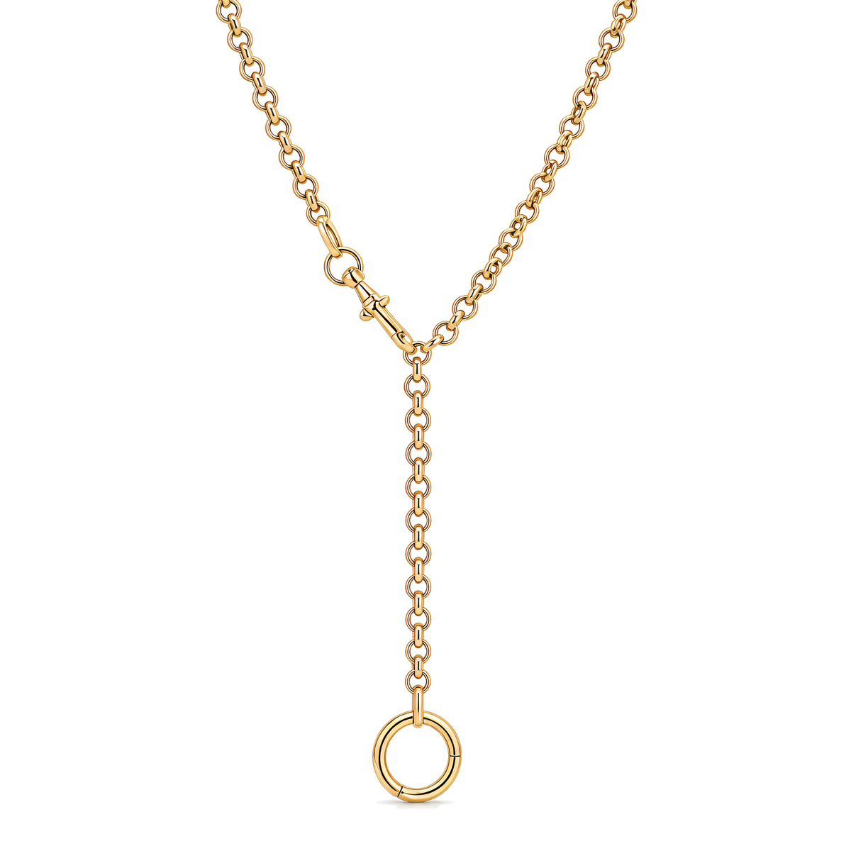 Rolo Link Swivel Clasp Gold Chain Necklace