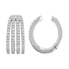 4-Row Caged Diamond Cuff Earring featuring 14k gold and 88 diamonds, perfect for a trendy ear stack, by Izakov Fine Jewelry.