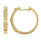 14K Gold 2-Row Micro Pave Diamond Pyramid Stud Hoops Pair Earrings by Izakov Diamonds + Fine Jewelry | Izakov