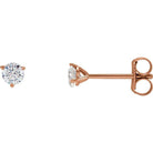 Rose gold stud earrings with round-cut diamonds from our jewelry collection