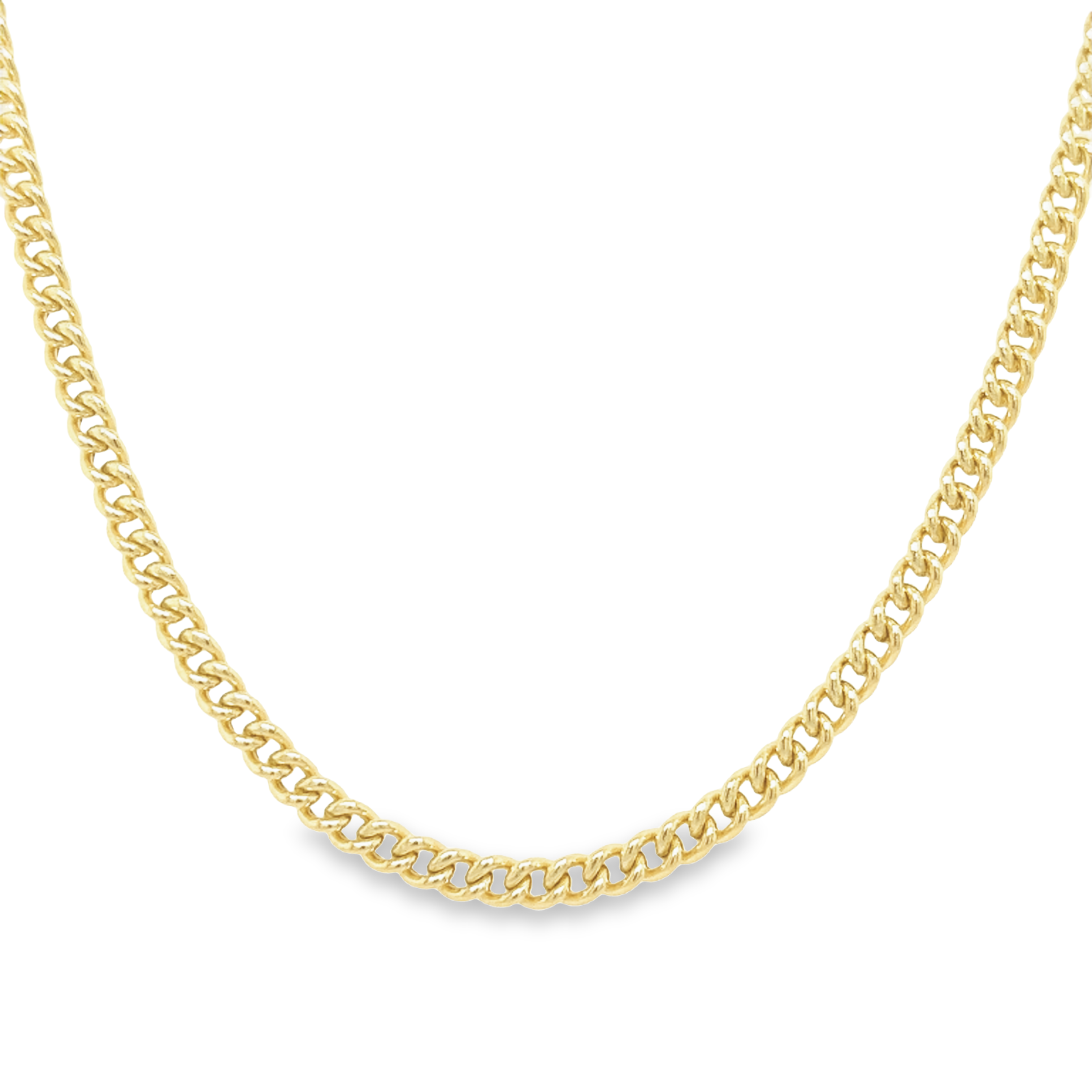 14K Gold Curb Chain Link Necklace 18" / Yellow Gold / 3mm Izakov Diamonds + Fine Jewelry