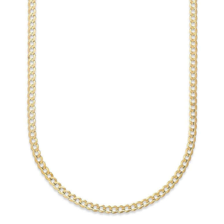 14K Gold 3mm Flat Cuban Chain Link Necklace - Necklaces - Izakov Diamonds + Fine Jewelry
