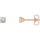 Rose gold stud earrings with brilliant round diamond by our jewelry brand.