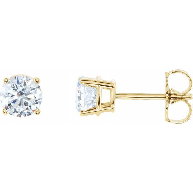 14k gold stud earrings with round-cut diamonds, perfect for our luxury jewelry collection