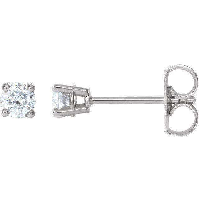 Sterling silver diamond stud earrings, elegant and timeless jewelry piece from our exclusive collection.