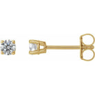 Elegant gold stud earrings with clear gemstone, perfect for adding a touch of sophistication to any jewelry collection