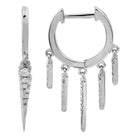 Silver hoop earrings with five dangling charms from our jewelry collection