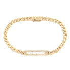 14K Gold Baguette Diamond ID Tag Cuban Link Bracelet Izakov Diamonds + Fine Jewelry