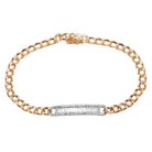 14K Gold Baguette ID Tag Diamond Cuban Link Bracelet Rose Gold Izakov Diamonds + Fine Jewelry