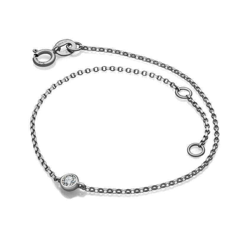 Elegant sterling silver bracelet with a single diamond accent from our luxury jewelry collection.