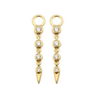 Bezel Diamonds Spike Earring Charms in 14k gold with diamond details by Izakov Fine Jewelry.