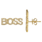 Gold BOSS earrings with sparkling diamonds from our exclusive jewelry collection