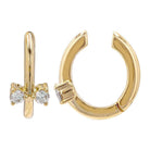 Gold hoop earrings with crystal diamonds by our jewelry brand