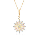 Celestial Mother of Pearl Necklace Charm featuring a diamond-accented gold pendant from Izakov Fine Jewelry.
