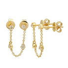 14K Gold Chained Diamonds Earrings - Earrings - Izakov Diamonds + Fine Jewelry