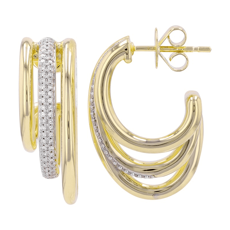 Elegant gold hoop earrings with diamond accents for upscale jewelry lovers