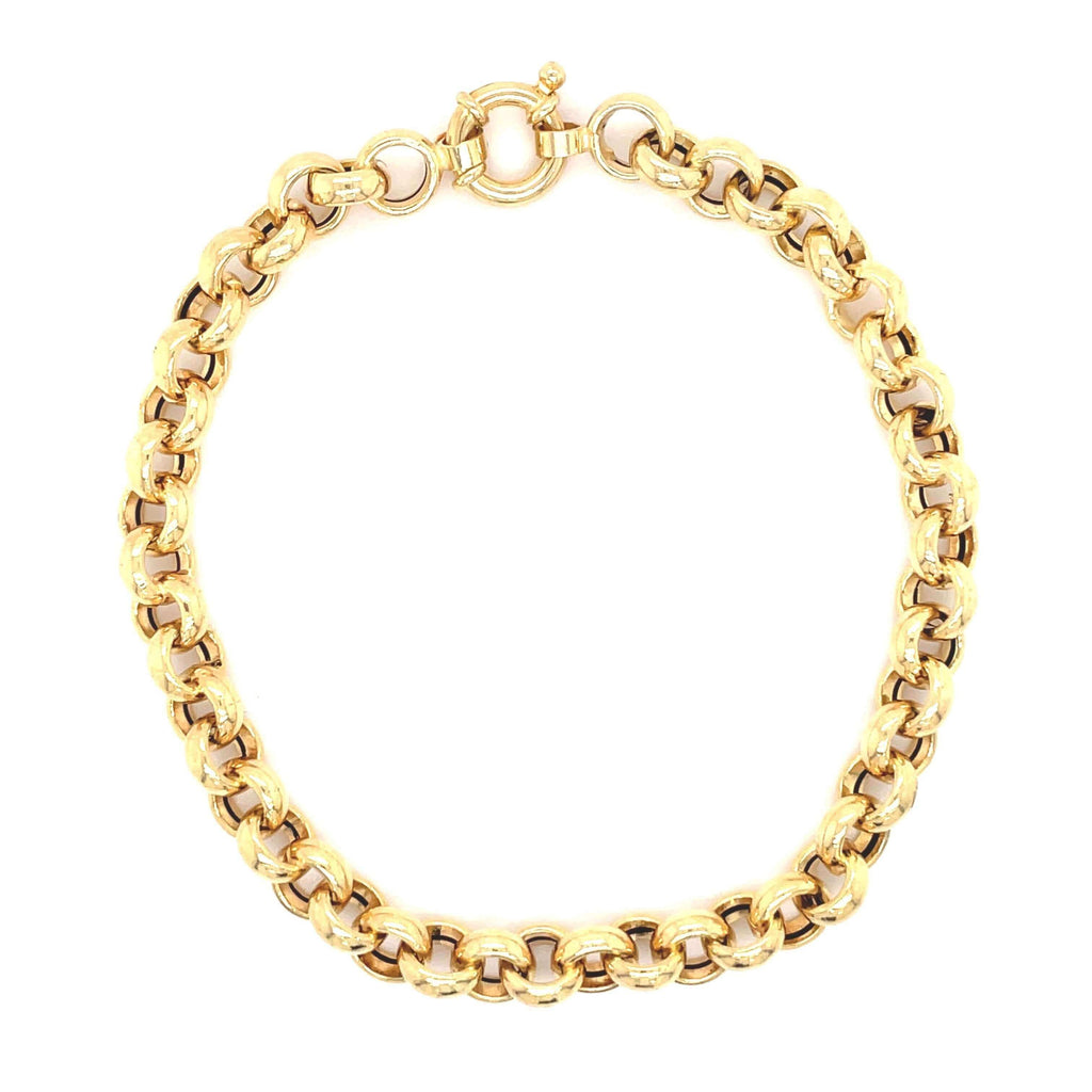 14K GOLD HOLLOW LINK ROLO CHAIN (3.8MM)