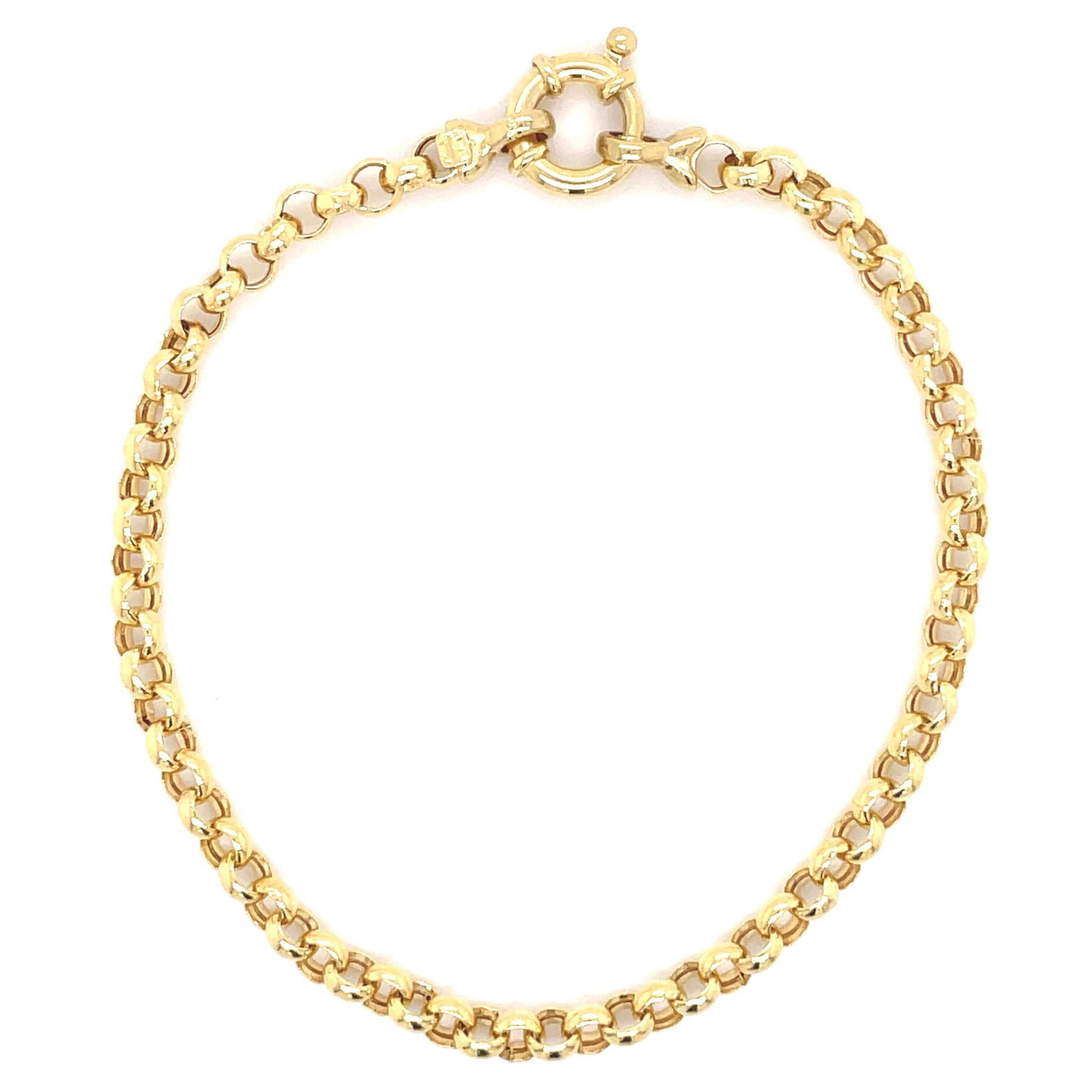 Elegant gold link bracelet with a classic clasp, exquisite jewelry piece from our exclusive collection.