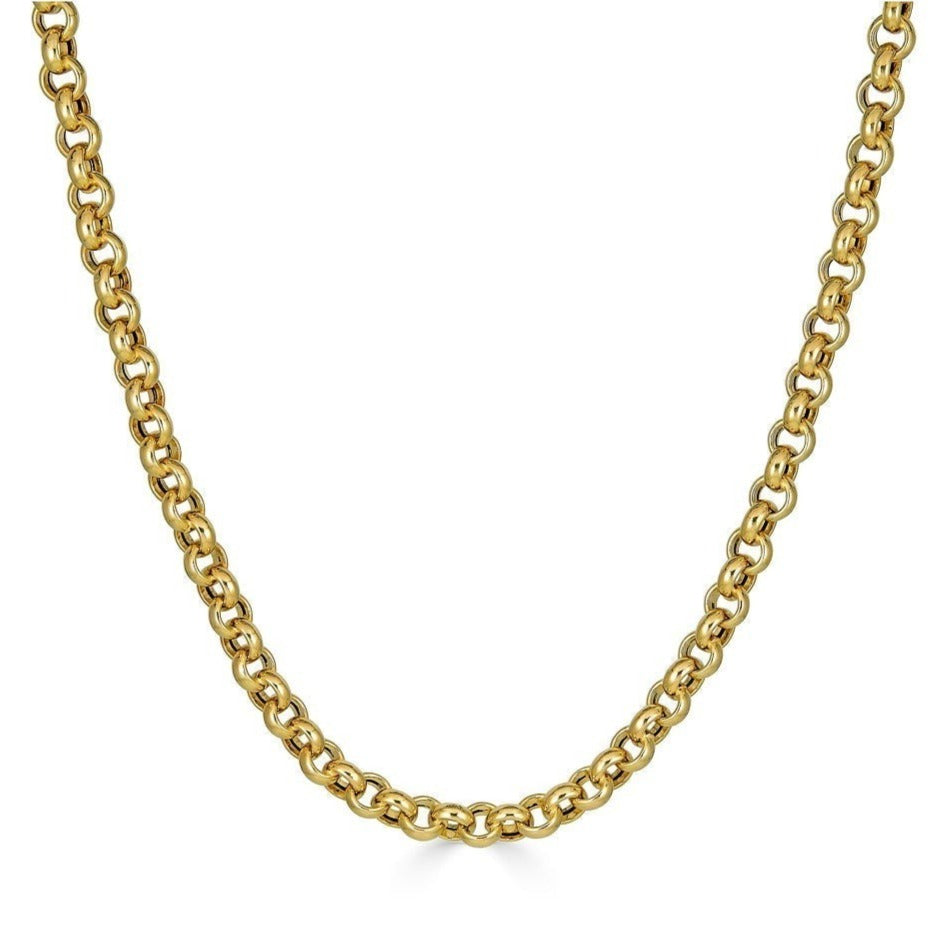 14K Gold Chunky Rolo Chain Necklace Izakov Diamonds + Fine Jewelry
