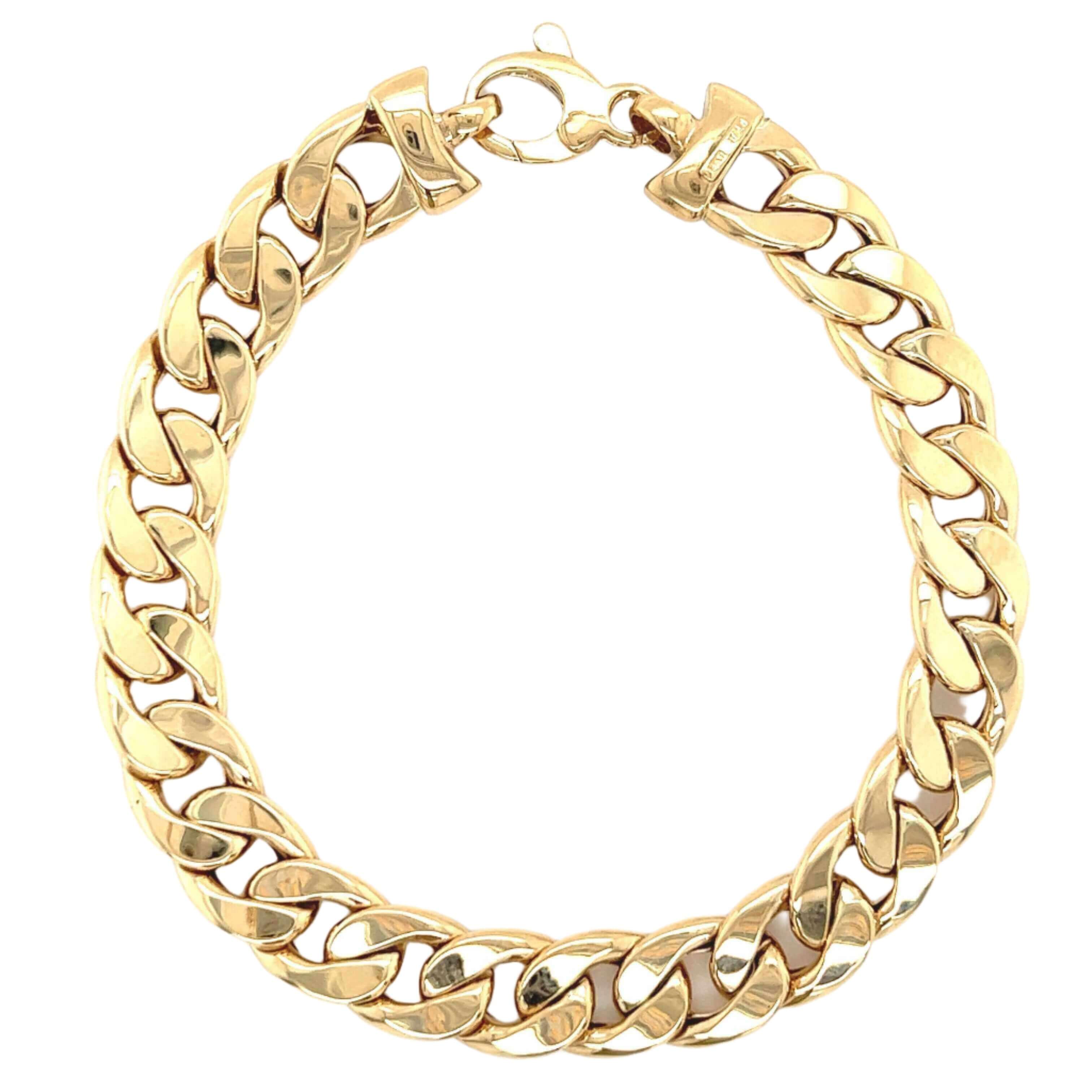 14K Gold Classic Flat Miami Cuban Link Bracelet – IZAKOV
