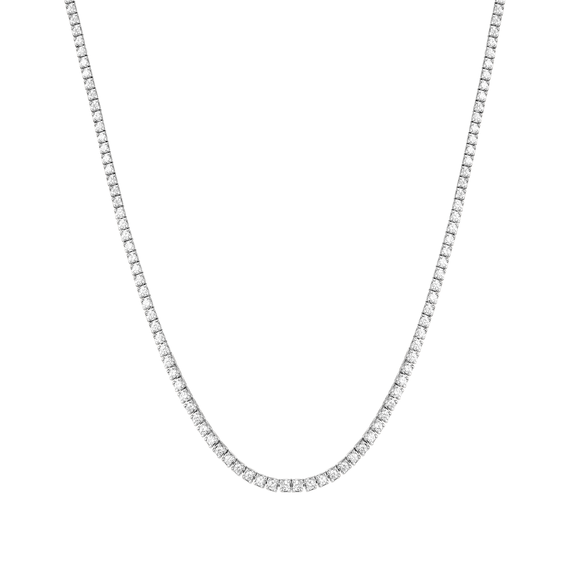 Elegant white gold necklace with round diamonds from our jewelry collection.