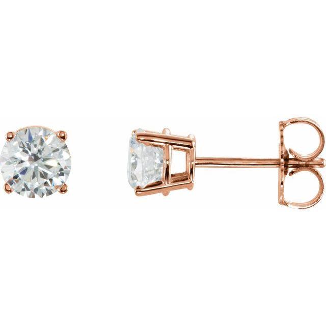 14K Gold Classic Natural Round Diamond Stud Earrings Rose Gold 0.25 Earrings by Izakov Diamonds + Fine Jewelry | Izakov